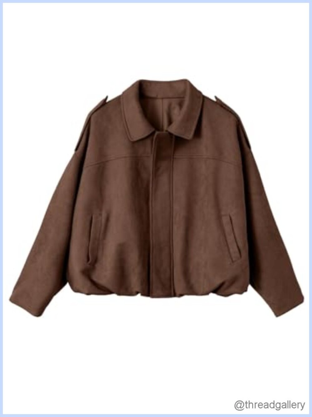 Womens Faux Suede Bomber Jacket Long Sleeve Zip Up Cropped Lightweight